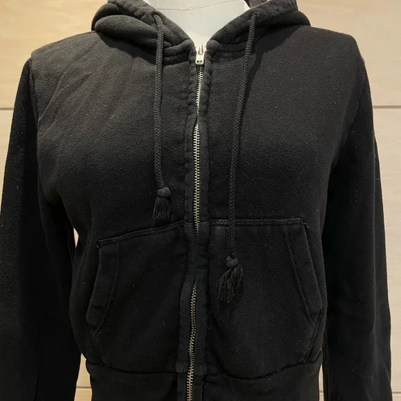 Brandy Melville Black Zip-Up Hoodie - Picture 3 of 5
